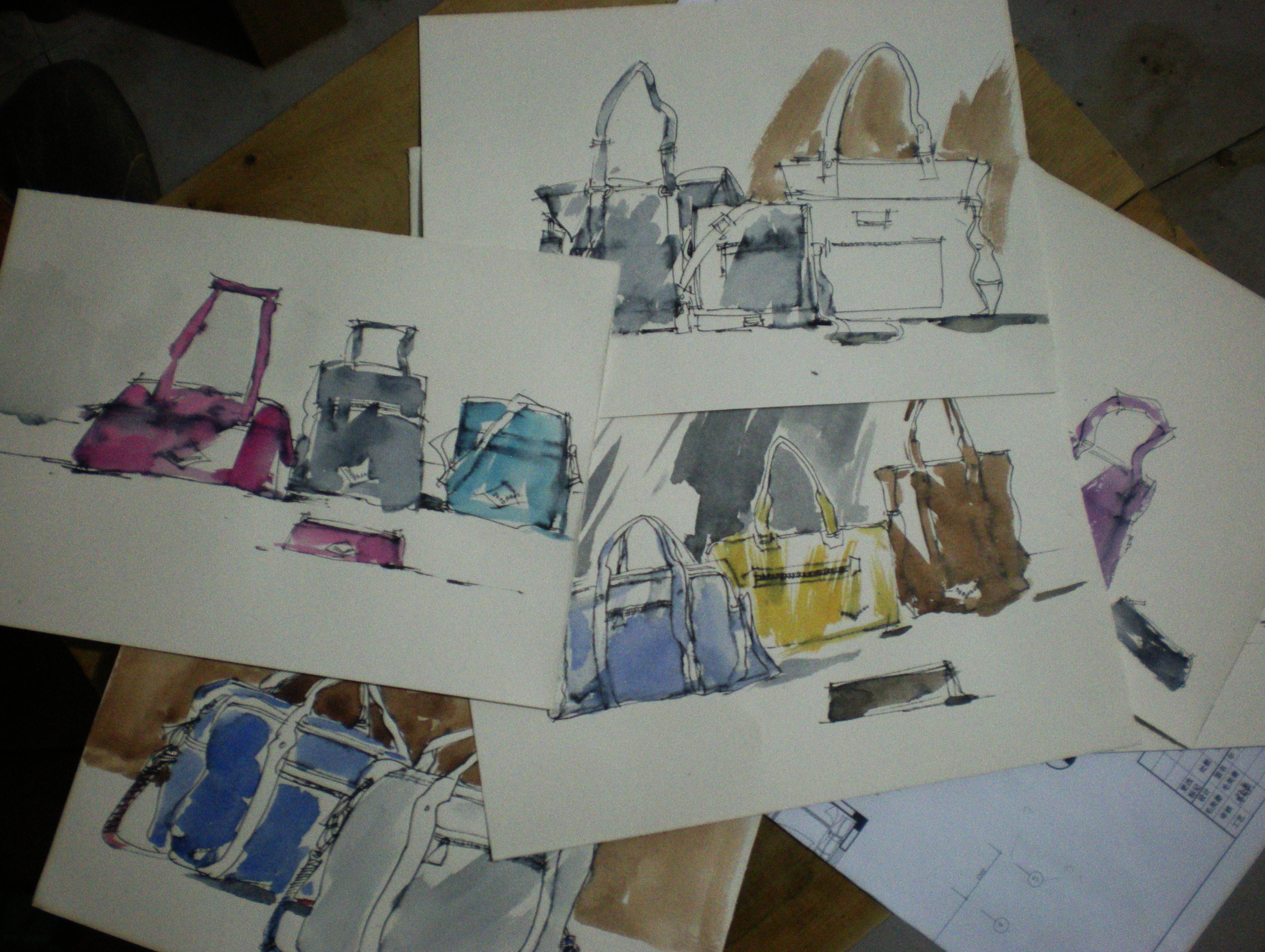 Design draft job for travel bag developing